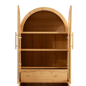 K&K 71' Tall Arched Kitchen Pantry Cabinet with Adjustable Shelves