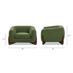Sherpa Arm Chair with Removable Cushion - Black, White, Dark Green