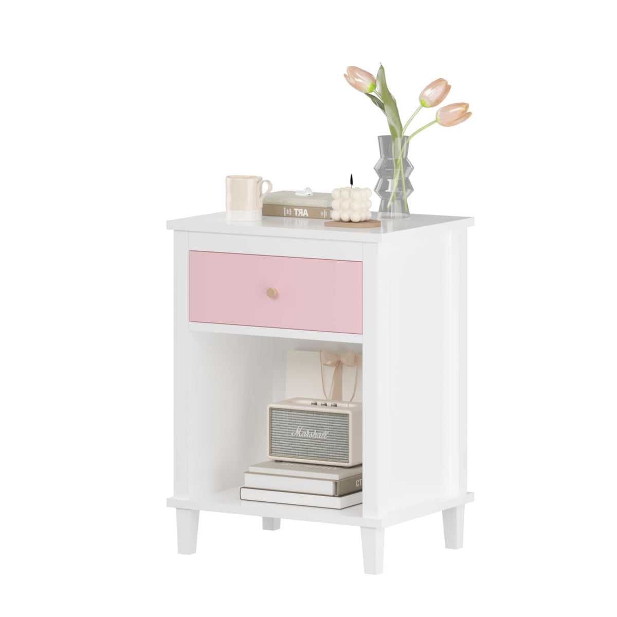 Nightstand With 1 Drawer 1 Shelf
