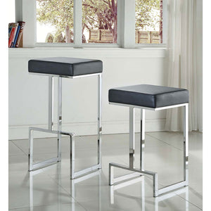 Upholstered Bar Stool With High-Shine Legs