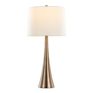 Diana 29" Contemporary Metal Table Lamp Set - Matte Golden Bronze & White Linen Shade