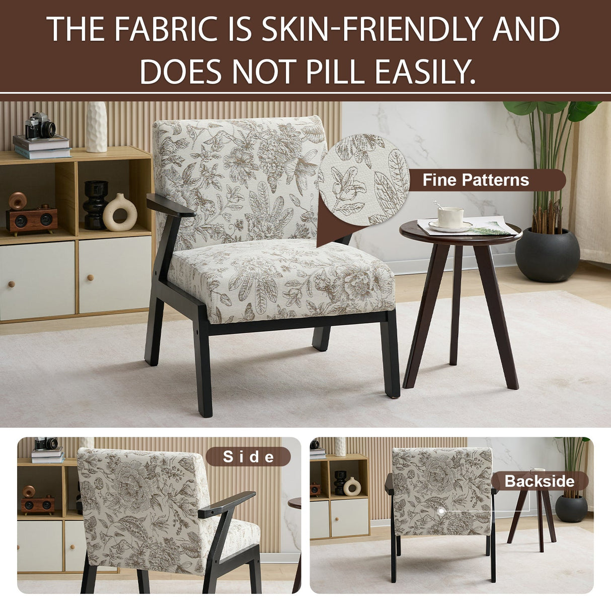 Mid-Century Modern Lounge Armchair - Seat Cushion (Beige + Grey)