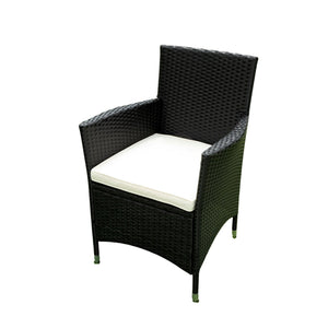 EELIFEE 5-Piece Outdoor Patio Wicker Dining Set with Acacia Wood Top