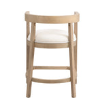 Modern Rubberwood Counter Stool Set of 2 with Upholstered Seats