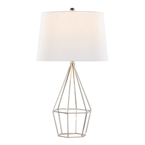 Diana 29" Contemporary Metal Table Lamp Set in Polished Nickel