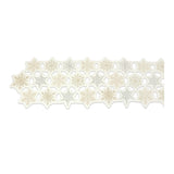 Embroidered Snowflake Table Runner 68"L