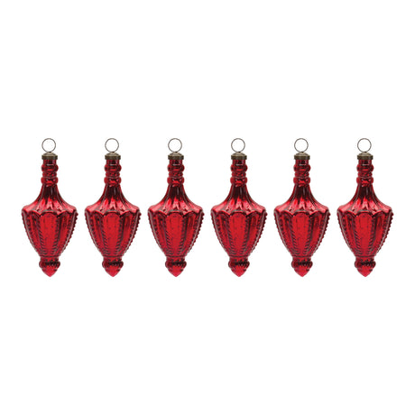 Mercury Glass Finial Drop Ornament (Set of 6)