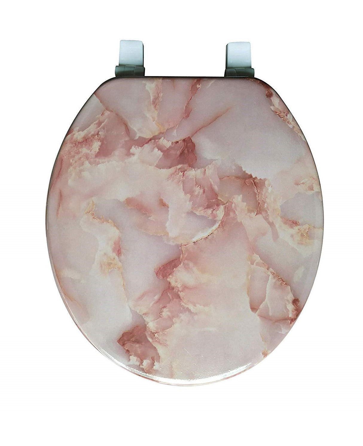 J&V Textiles Round Toilet Seat with Easy Clean & Change Hinge