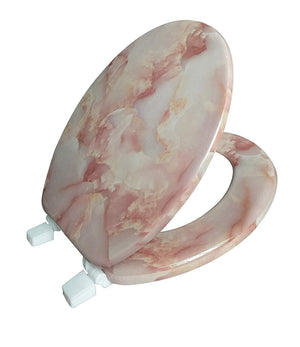 J&V Textiles Round Toilet Seat with Easy Clean & Change Hinge