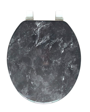 J&V Textiles Round Toilet Seat with Easy Clean & Change Hinge