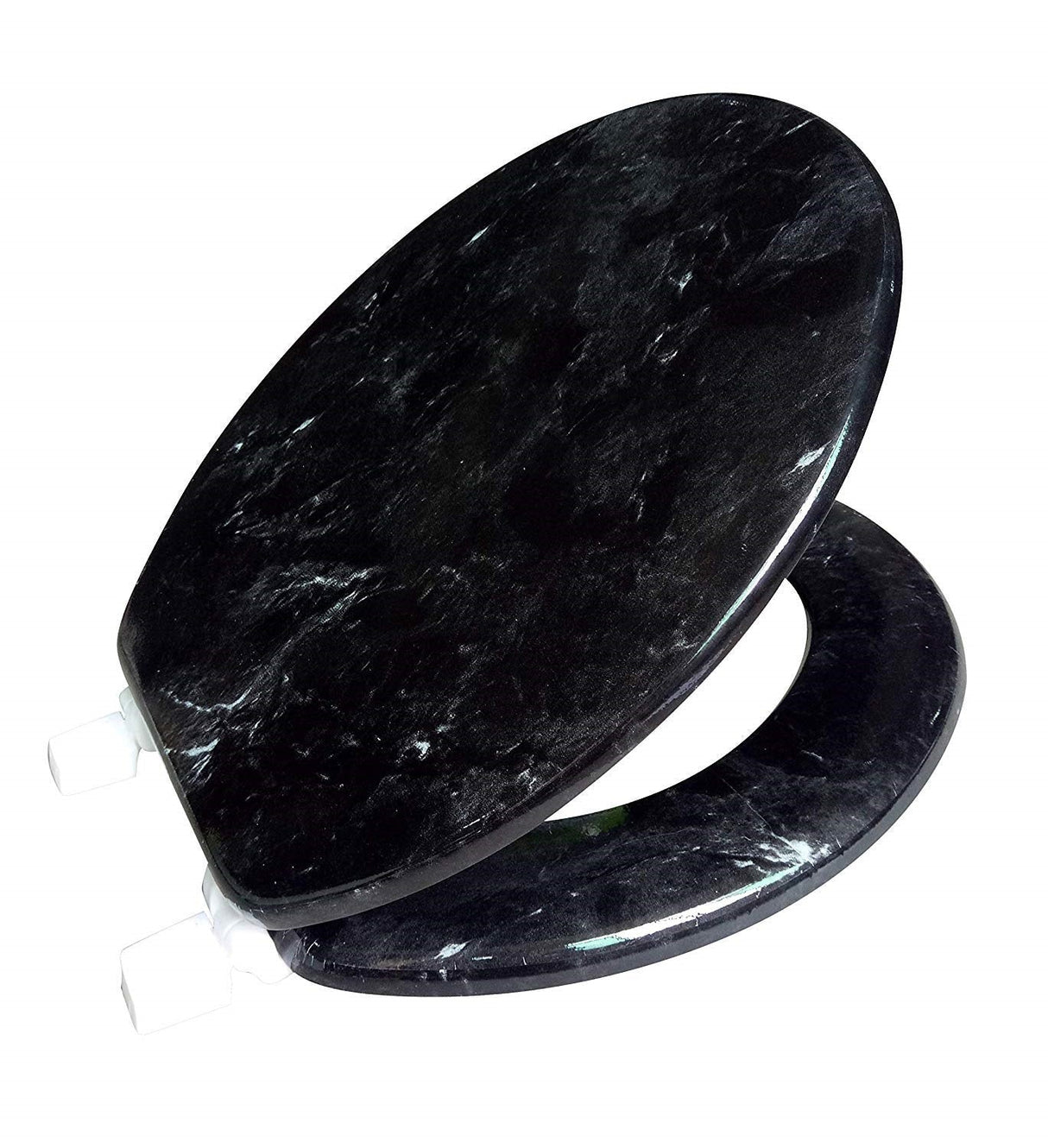J&V Textiles Round Toilet Seat with Easy Clean & Change Hinge