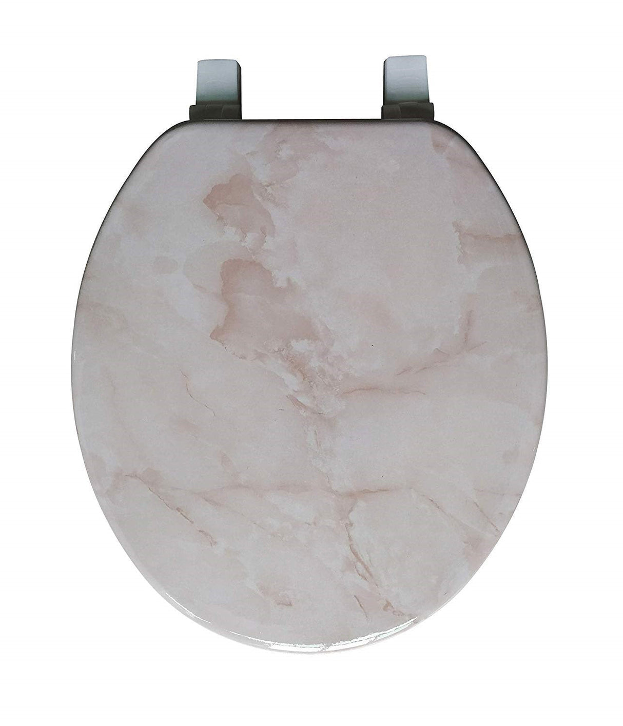 J&V Textiles Round Toilet Seat with Easy Clean & Change Hinge