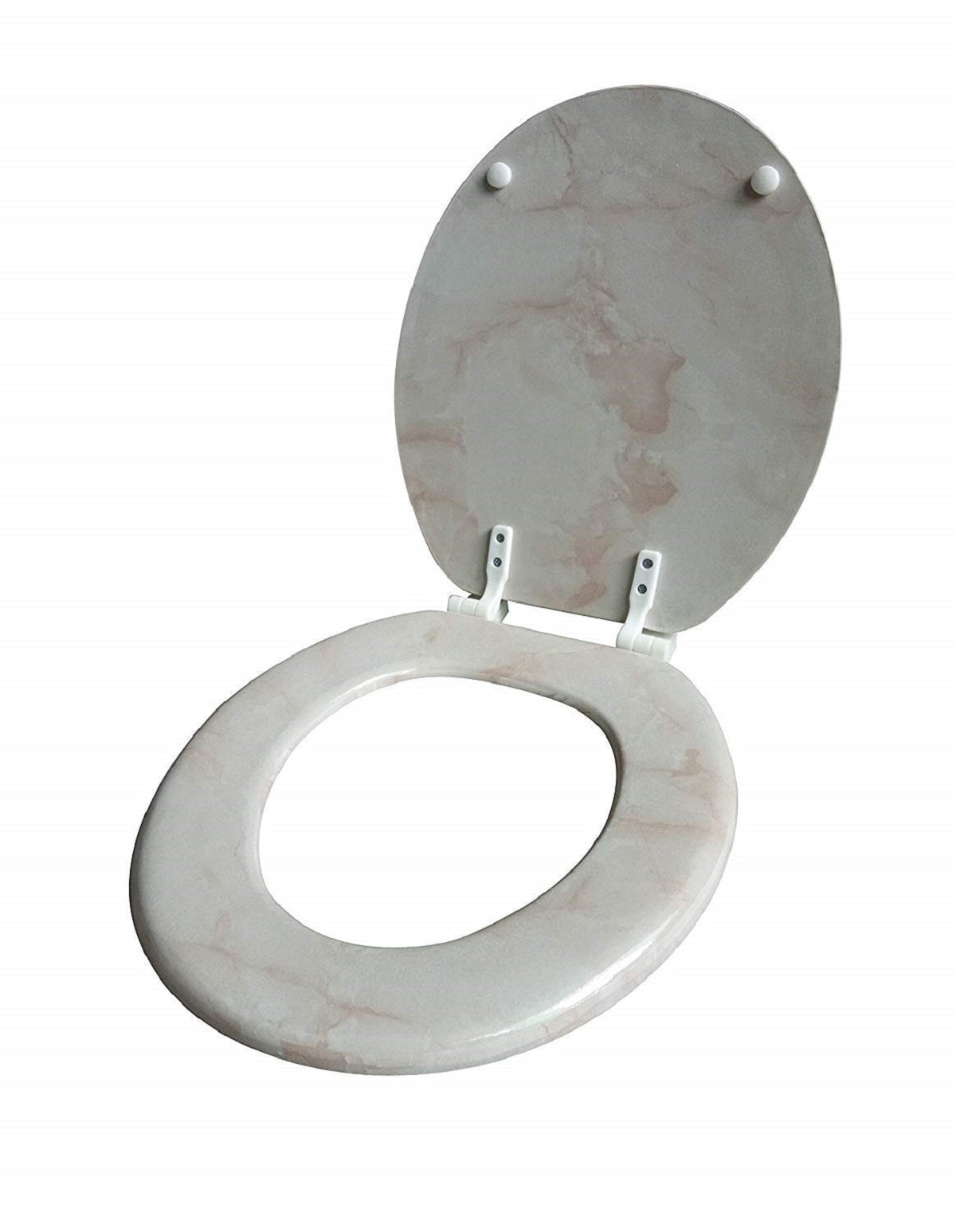 J&V Textiles Round Toilet Seat with Easy Clean & Change Hinge