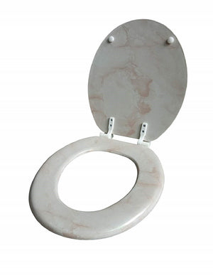 J&V Textiles Round Toilet Seat with Easy Clean & Change Hinge