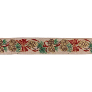 Pinecone-Wired-Ribbon-(Set-of-2)-Ribbons-&-Trim