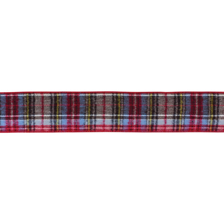 Multicolor-Plaid-Holiday-Ribbon-(Set-of-2)-Ribbons-&-Trim