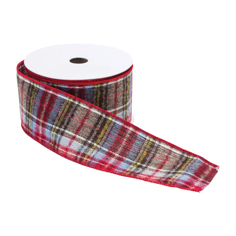 Multicolor Plaid Holiday Ribbon (Set of 2)