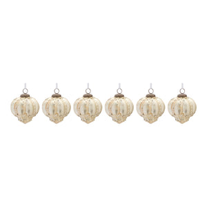 Distressed Gold Glass Ornament (Set of 6)