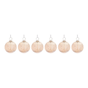 Etched Glass Ball Ornament (Set of 6)
