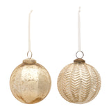 Ribbed Mercury Glass Ball Ornament (Set of 6)