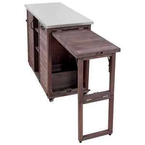 K&K 78.3' Outdoor Kitchen Island with Foldable Grill Table