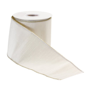White Holiday Ribbon 4" x 10 yds.