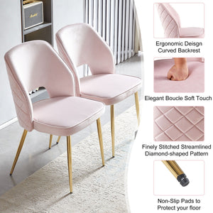 Dining Chairs With Metal Legs And Hollow Back Upholstered Dining Chairs