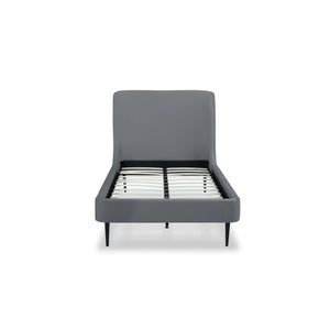 Twin Bed With Curved Headboard - Gray / Black