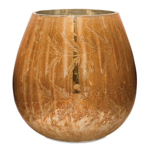 Etched-Amber-Glass-Candle-Holder-(Set-of-2)-Candle-Holders