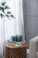 6' x 6' x 5' Bethany Aqua Jewelry Box, Stackable Decorative Storage Boxes With Lids