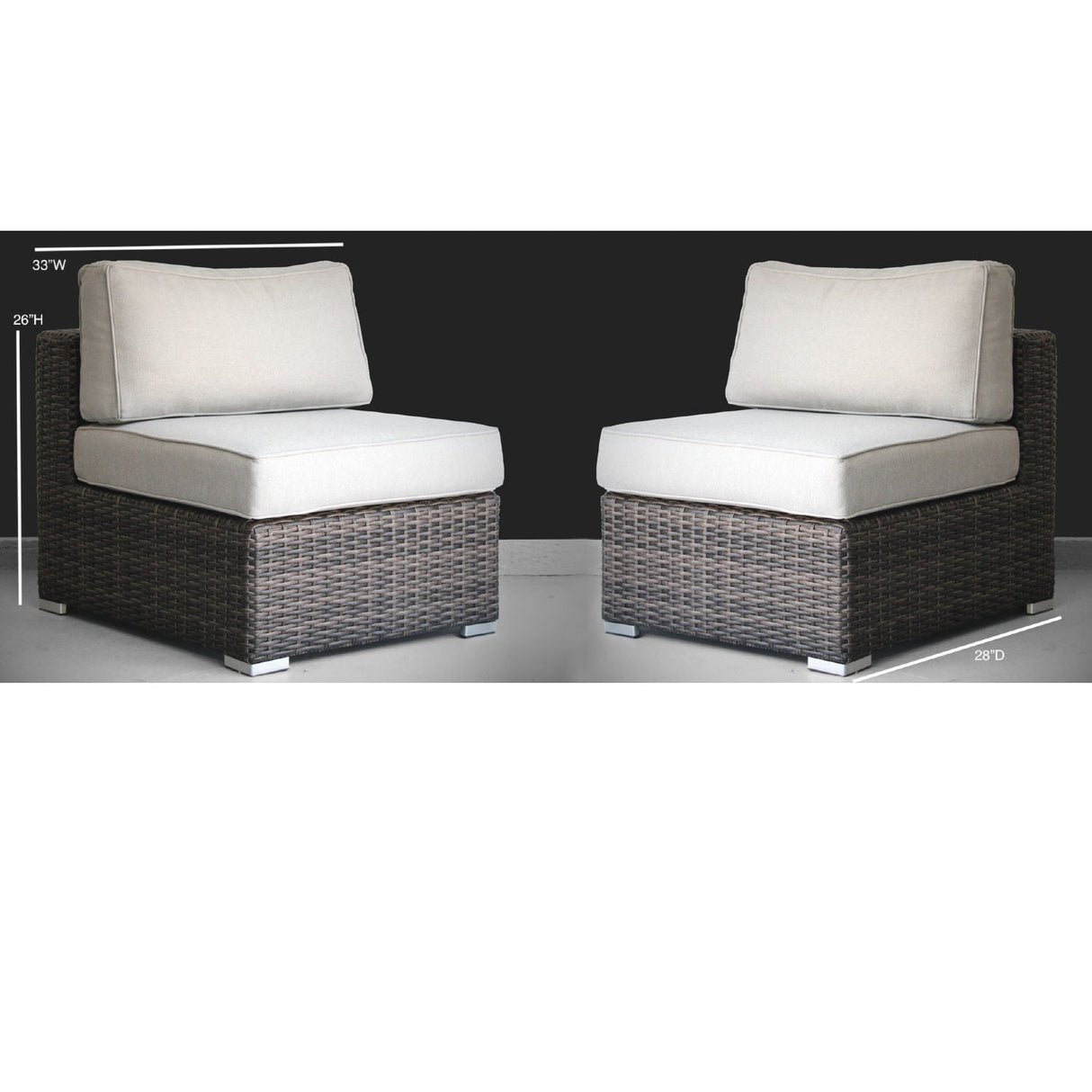 Minnesota - Armless Patio Chairs (Set of 2)