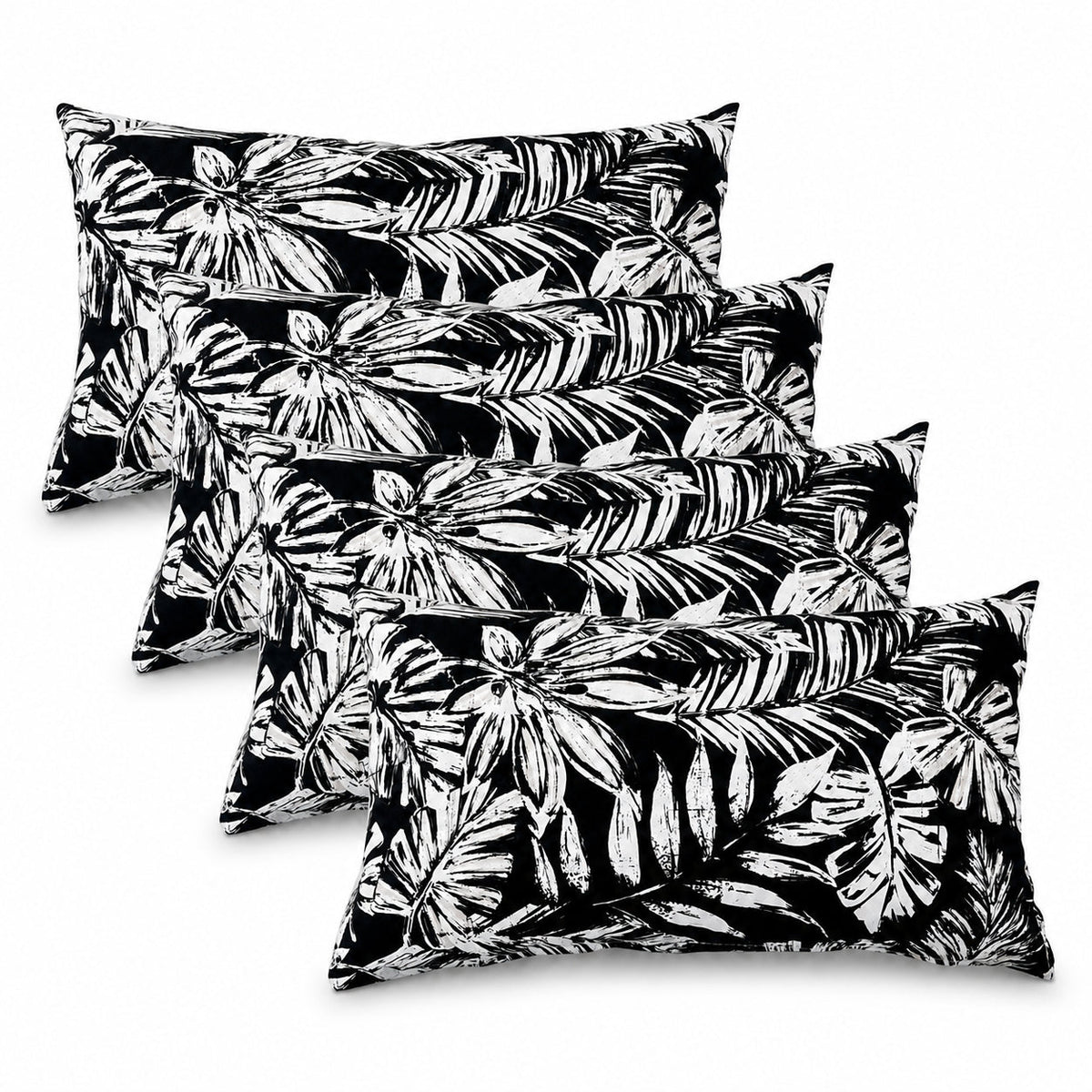 4 Pack Outdoor Lumbar Pillows with Inserts