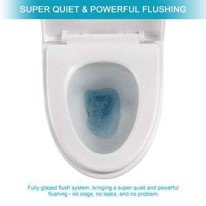 1 Piece Toilet With Soft Closing Seat - White