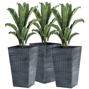 Outsunny Set of 3 Tall Planters with Drainage Holes