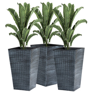 Outsunny Set of 3 Tall Planters with Drainage Holes