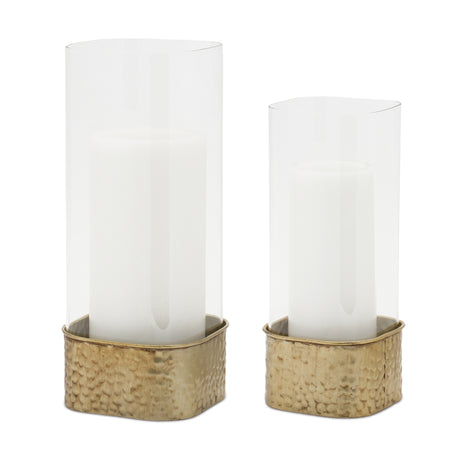 Hammered-Metal-Candle-Holder-(Set-of-2)-Candle-Holders