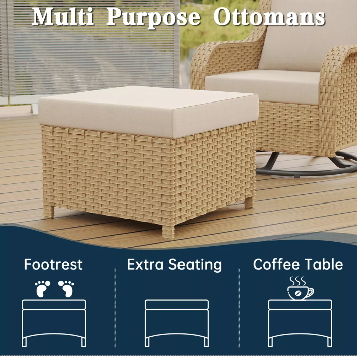 JB Yellow 6-Piece Outdoor Sofa Set with Swivel Chairs