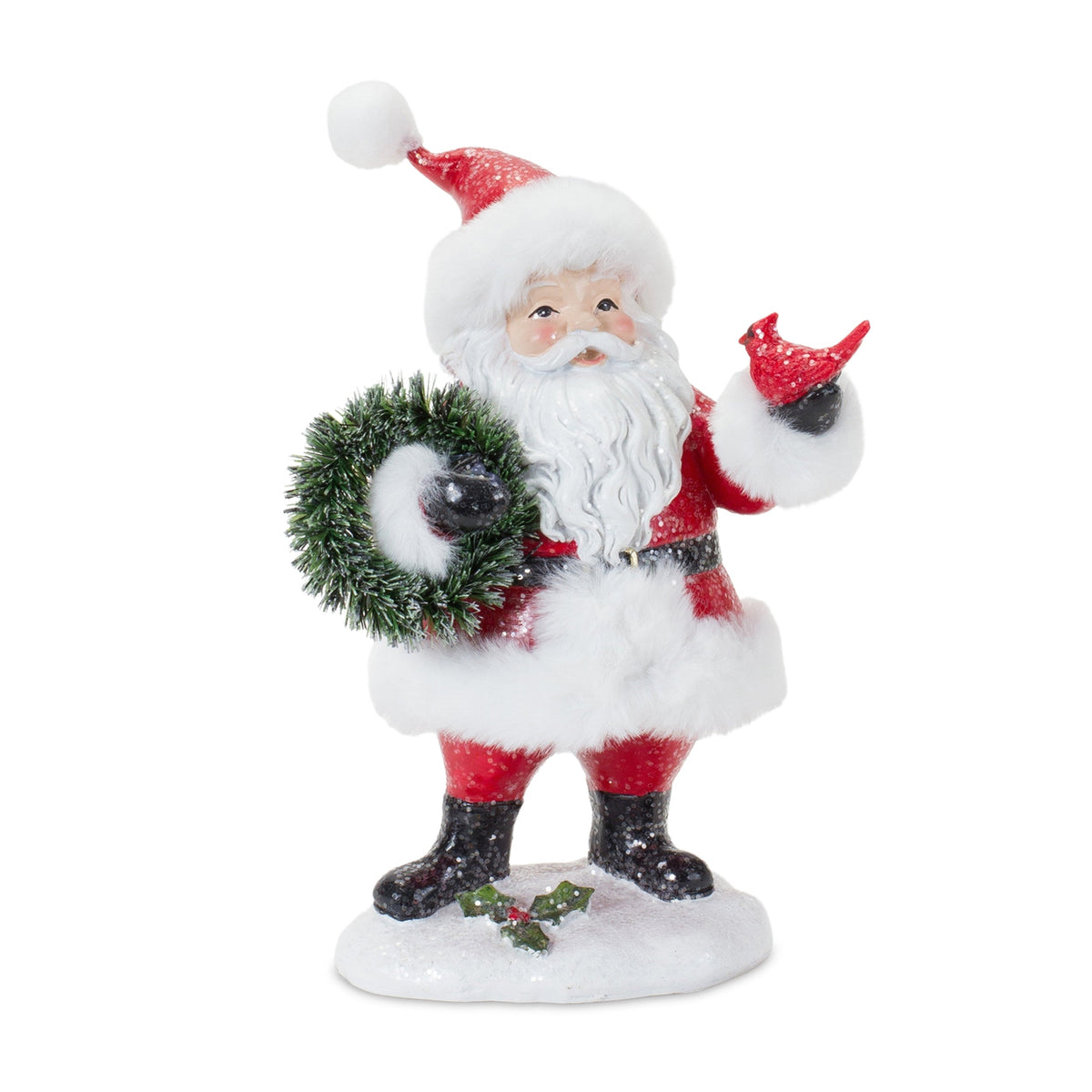 Fluffy Santa Figurine (Set of 2) - Tuesday Morning