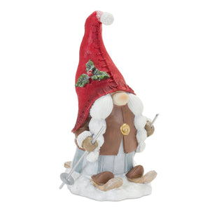 Winter Gnome on Skis Figurine (Set of 4)