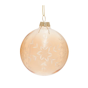 Snowflake Etched Glass Ornament (Set of 12)