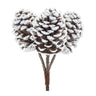 Flocked-Pine-Cone-Bundle-(Set-of-6)-Christmas-Decor