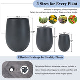 Lightweight Round MGO Outdoor Planter Set - 3 Sizes