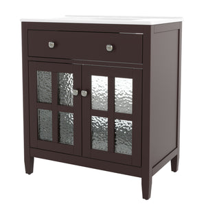 Bathroom Vanity With Ceramic Sink, Adjustable Shelf & Tip Out Tray