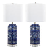 Casa 21' Contemporary Ceramic Table Lamp - Set of 2