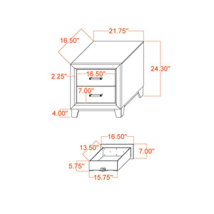 Soluto - Nightstand - Gray / Black