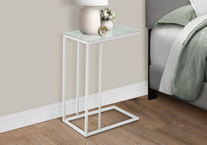 Accent Table, C - Shaped, Tempered Glass, Stylish Design Contemporary & Modern