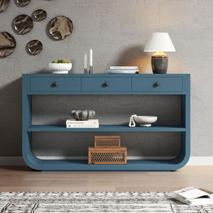 Console Table With 3 Soft Close Drawers & 2 Open Shelves