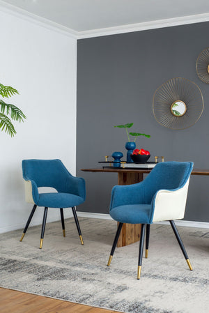 Side Chair, Living Room Bedroom Kitchen Vanity Accent Chair (Set of 2) - Blue