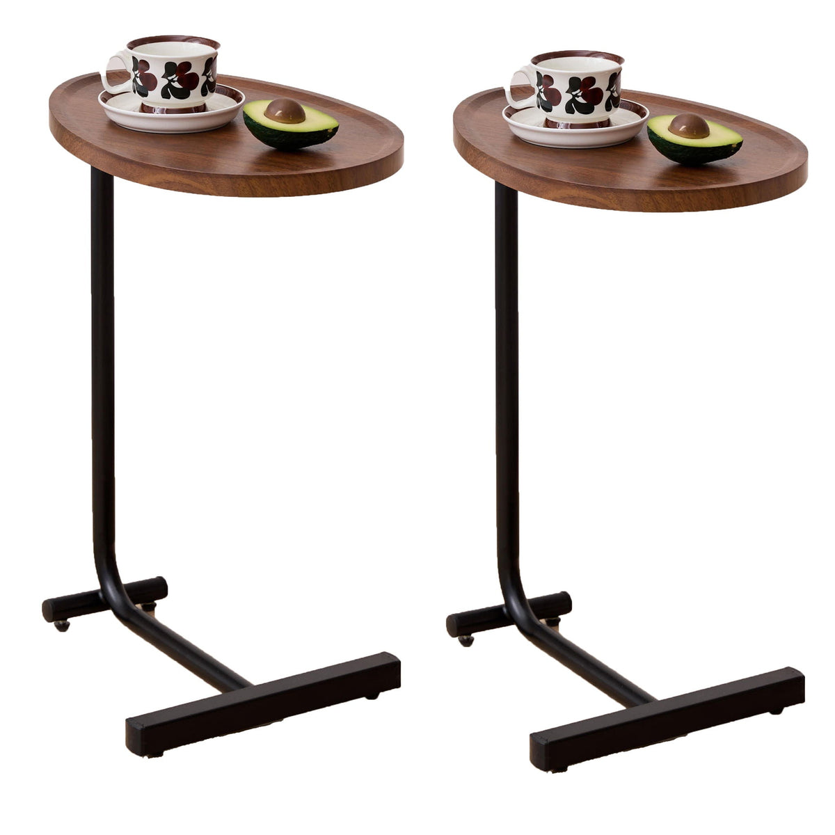 C-Shaped Side Table, Small Sofa Table for Couch and Bedroom