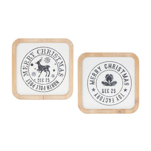 Holiday Mail Stamp Plaque (Set of 12)
